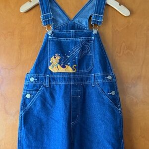 Girls Denim Y2K Overalls with Embroidered Scooby Doo Design